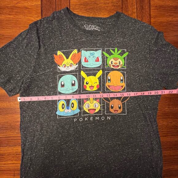 Pokémon Pikachu Bulbasaur Squirtle Charmander Short Sleeve T-Shirt Large Gray - Picture 6 of 9